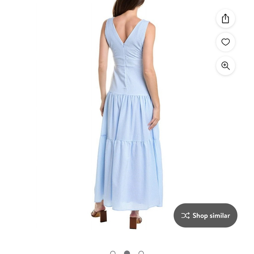 Taylor seersucker blue and white maxi dress - Picture 4 of 12